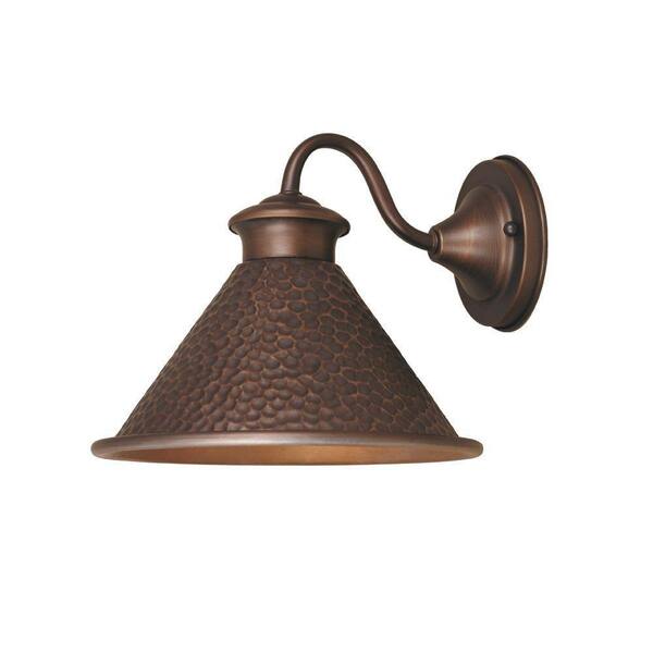 World Imports Dark Sky Essen 1-Light Outdoor Antique Copper Short Arm Wall Lamp