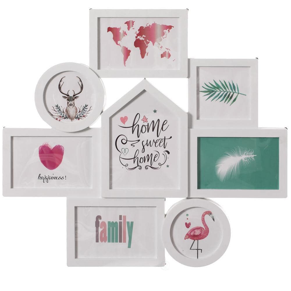 FABULAXE White Decorative Modern Wall Mounted Multi Picture Frame