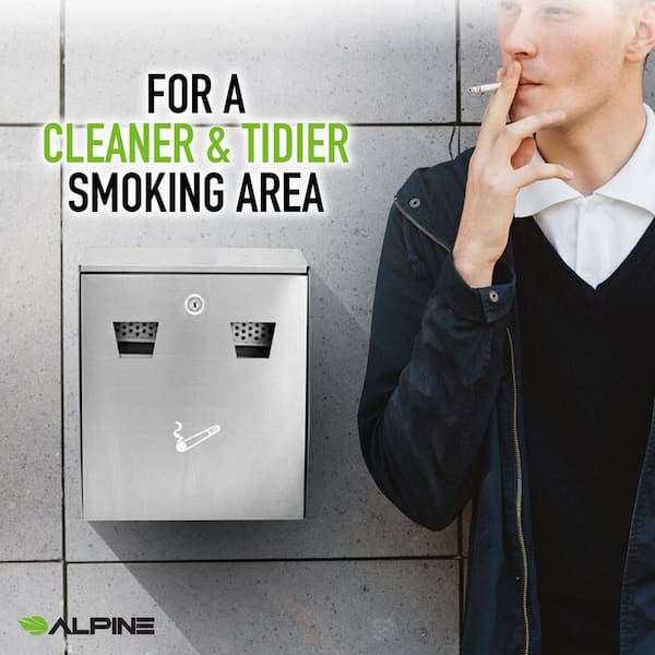 Stainless Steel Wall Mounted Cigarette Disposal Station Outdoor Ashtray