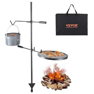 Swivel Campfire Grill Portable Camp Fire Racks 360° Adjustable Open Fire Outdoor Cooking Equipment