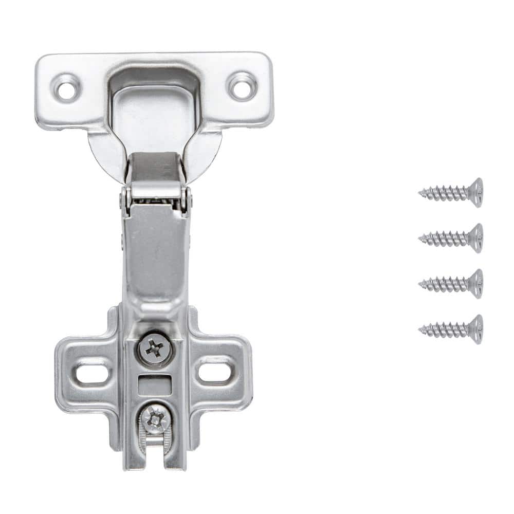 Brushed Nickel Frameless Cabinet Hinge with 105° Opening