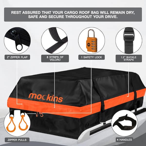 Mockins Waterproof Cargo Roof Bag with 20 cu. ft. of Dry Storage Space - 44  in. x 34 in. x 18 in. MA-31 - The Home Depot