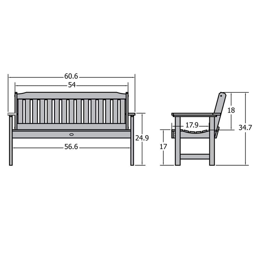 Coastal Teak 64" Eco-Friendly Outdoor Garden Bench