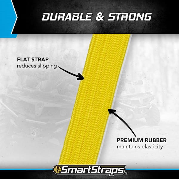 SmartStraps 48 in. Yellow Flat Strap Bungee Cord (2-Pack) 332