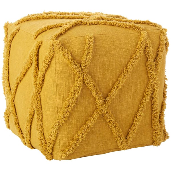 Mina Victory Lifestyles Mustard Yellow 16 in. x 16 in. Throw Pillow
