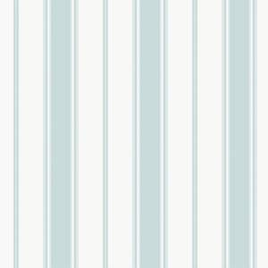 Smart Stripes 3 Turquoise Heritage Stripe Matte Finish Non-Pasted Vinyl on Non-Woven Wallpaper Roll