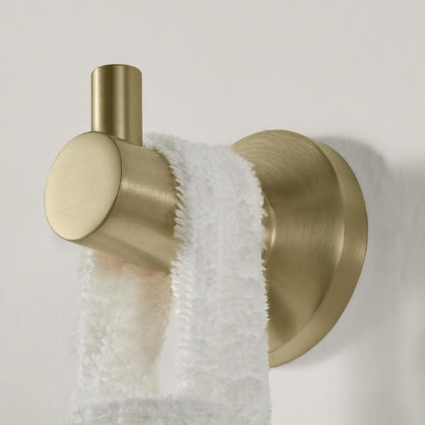 ALEASHA Knob-Hook Double Robe/Towel Hook in Gold AL-8J807G - The Home Depot