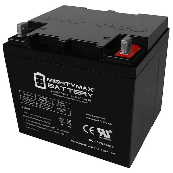 MIGHTY MAX BATTERY 12V 50AH SLA Replacement Battery for Batteries Plus SLAA12-44C/FR
