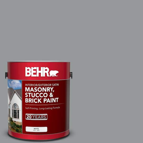 BEHR 1 gal. #MS-82 Cobblestone Grey Satin Interior/Exterior Masonry, Stucco and Brick Paint