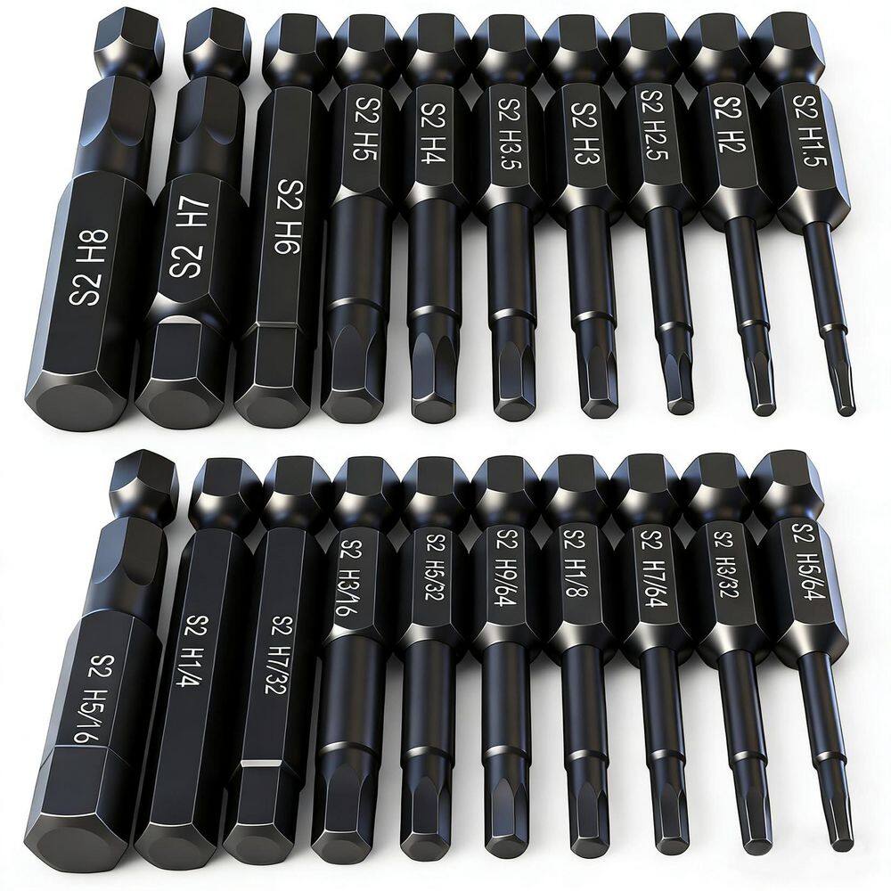 Alloy S2 Steel Impact Hex Head Allen Wrench Drill Bit Set (20-Piece) with Case screws price history on PriceWatchPro