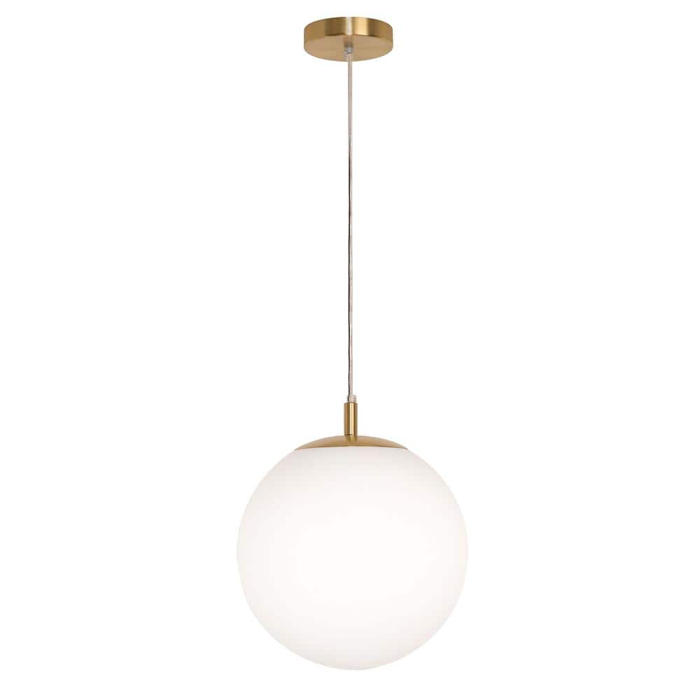 Loretto Satin Brass Modern Globe Pendant Light 11.8"