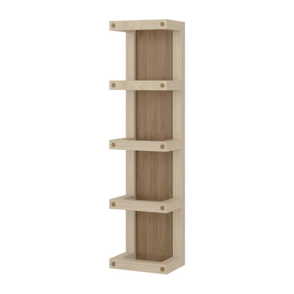 "31.1"" H Wood 5 Shelves Wall-mounted Towel Rack in Natural+Beige for Bathroom Easy Assembly" price history on PriceWatchPro