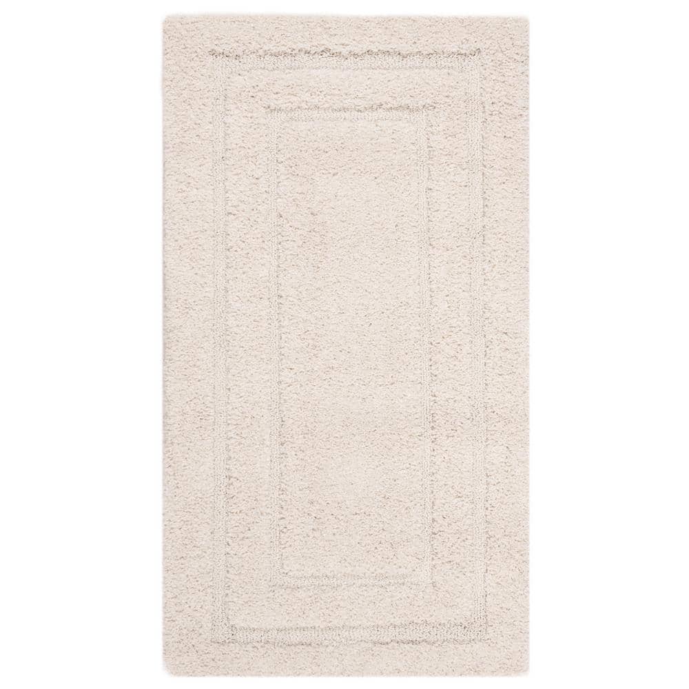 Florida Shag Cream 8 ft. x 10 ft. Border Area Rug