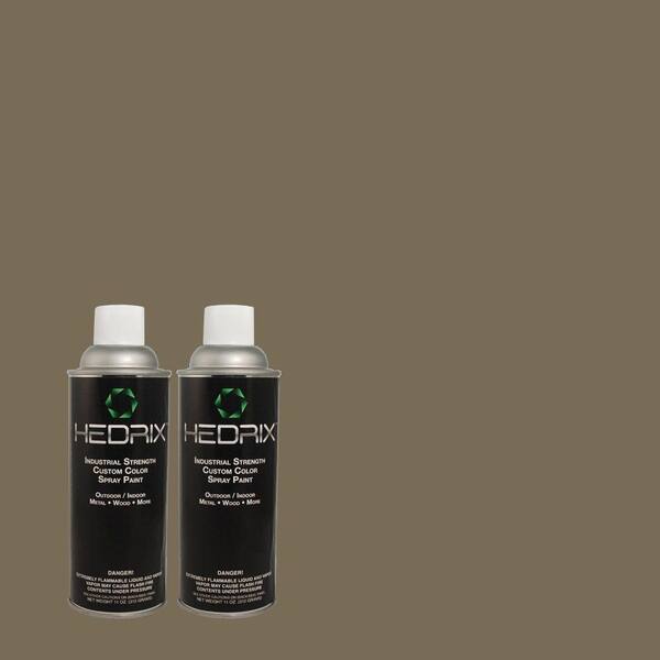 Hedrix 11 oz. Match of ECC-41-3 Laurel Oak Flat Custom Spray Paint (2-Pack)
