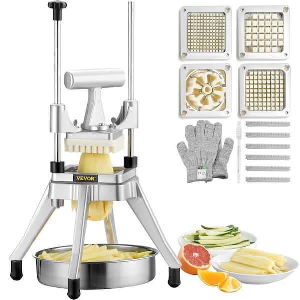 Commercial Stainless Steel Vegetable Fruit Chopper, French Fry Cutter, Heavy Duty Cutter  with 4 Blades