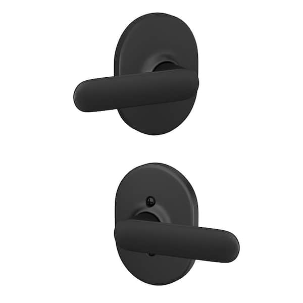 Davlin Matte Black Passage Hall/Closet Door Handle with Remsen Trim
