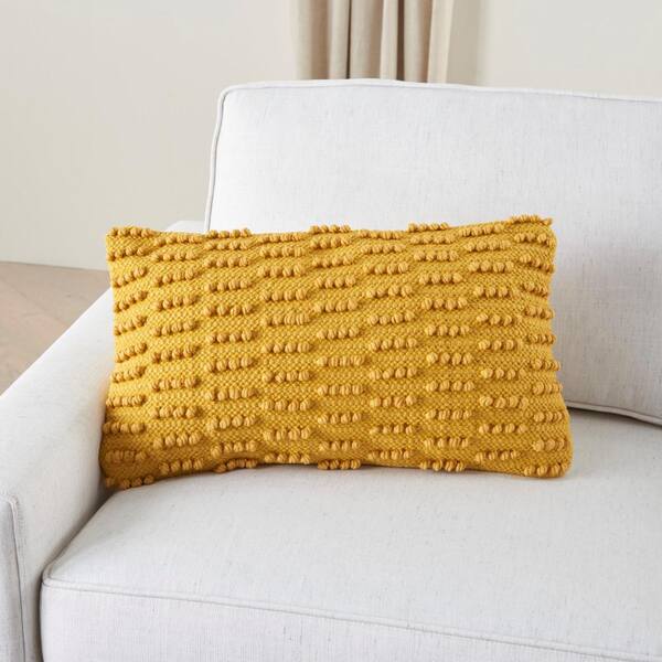 yellow textured pillow