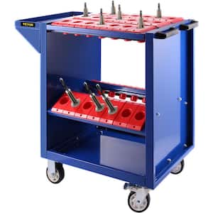 17 in. W Tool Cart 35 lbs. Capacity CNC Tool Cart with Wheels Heavy-Duty with (BT40 35 Capacity in Blue)