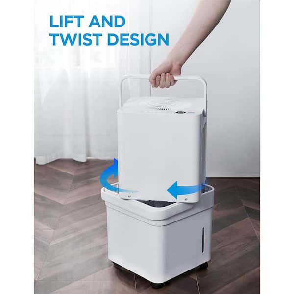 Midea - 20 pt. Coverage area 500 sq.ft. CUBE Dehumidifier in. White with Pump ENERGY STAR MOST EFFICIENT for basement or bedroom