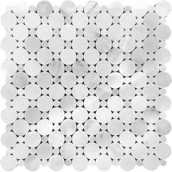 Apollo Tile White 4 in. x 0.37 in. Polished Marble Mosaic Tile Sample (0.13 sq. ft./Piece) (1-pack)