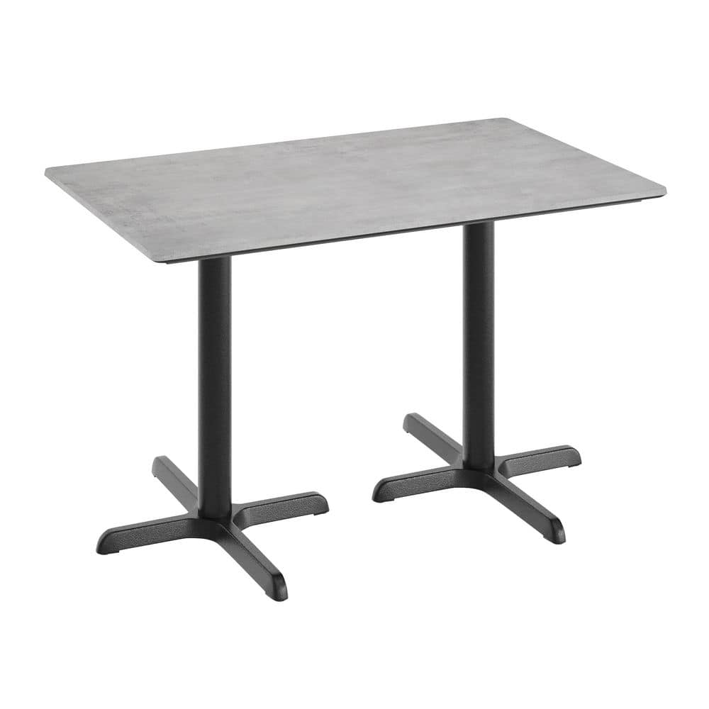 Acadia Gray Faux Concrete/Black Base Wood 48 in. Trestle Base Dining Table with Seamless Surface Technology Seats 4 price history on PriceWatchPro