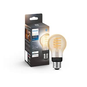 White Ambiance 40-Watt Equivalent A19 LED Dimmable Smart Vintage Edison Light Bulb 2200-4500K (4-Pack)
