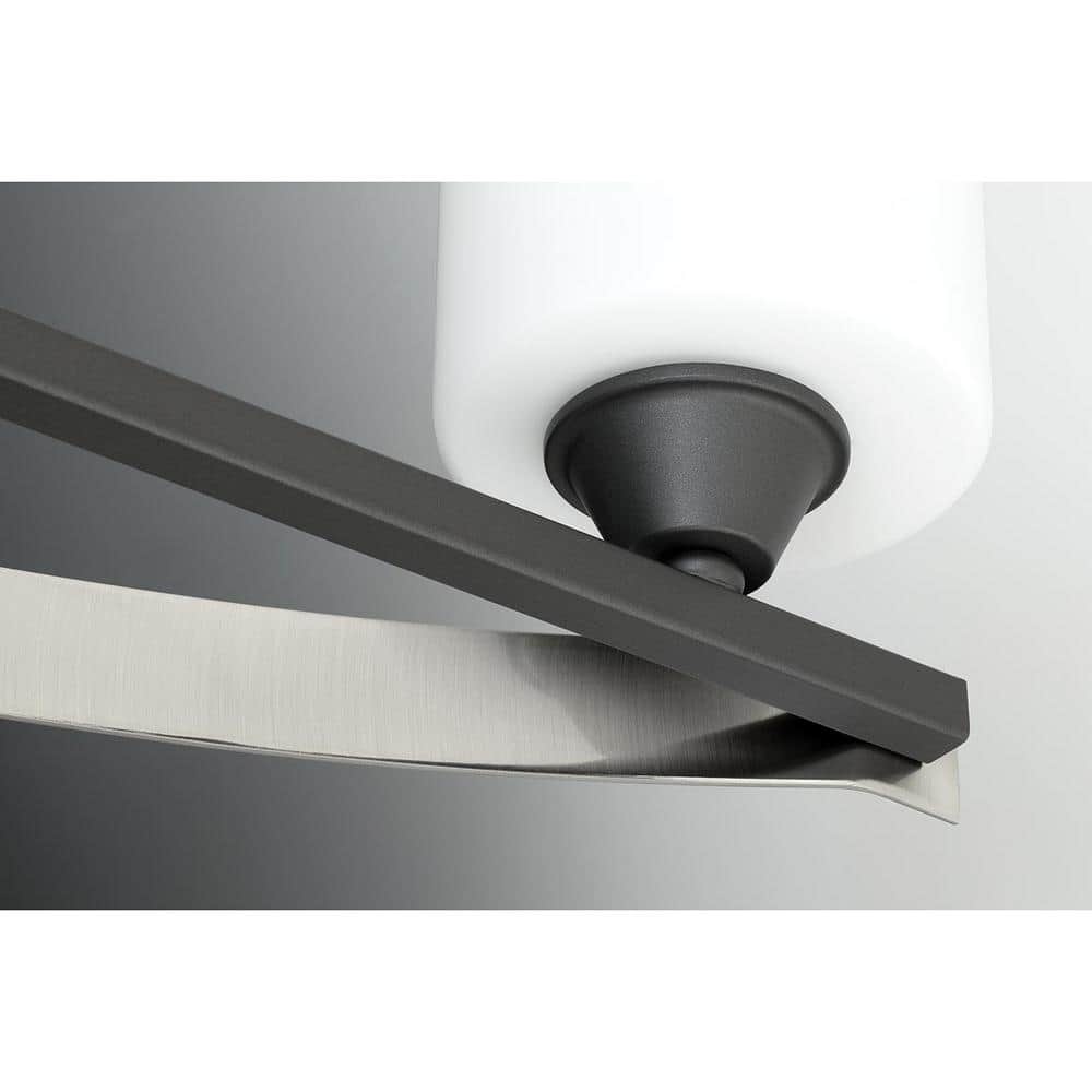 Graphite and Brushed Nickel Modern Dimmable Bath Light