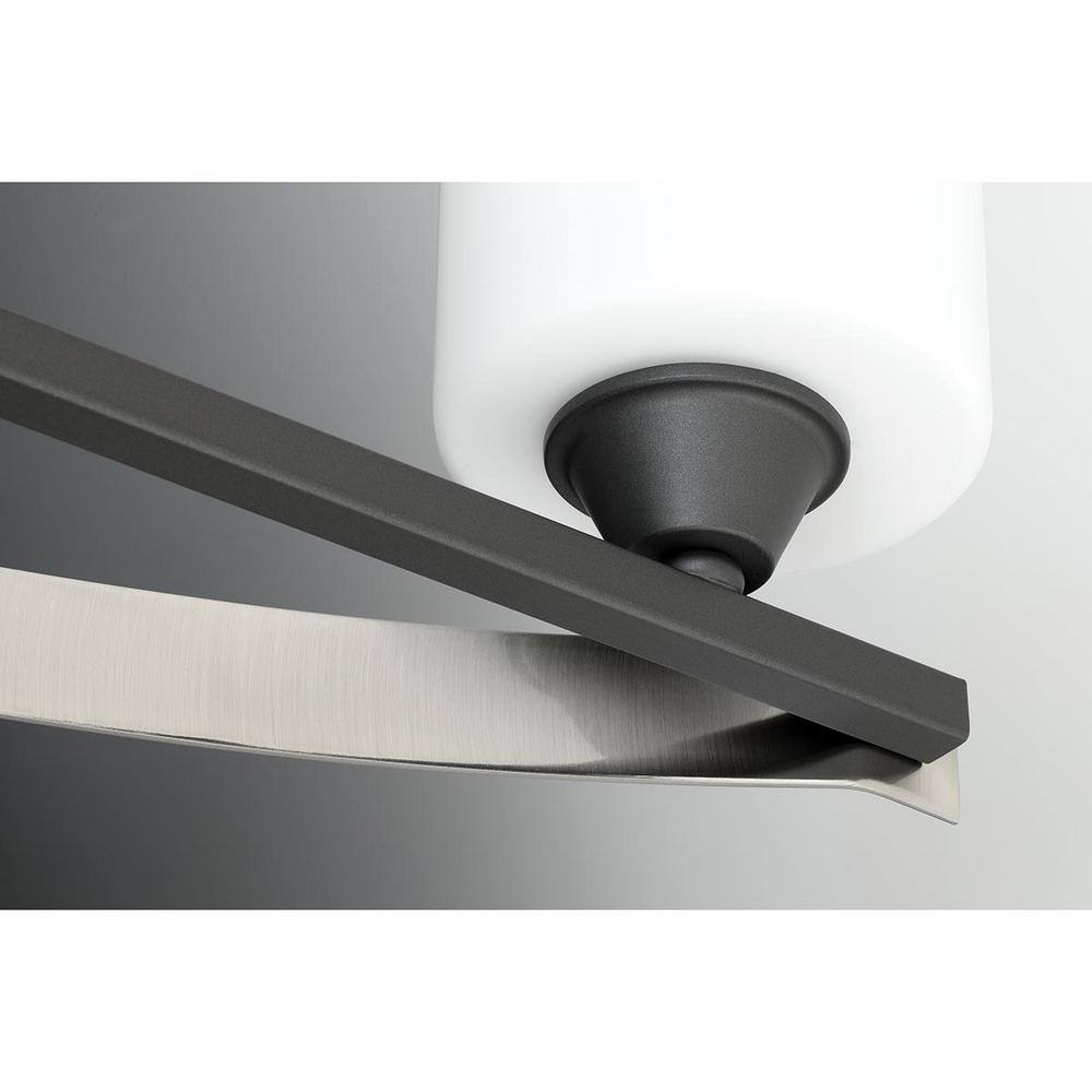 Graphite 4-Light Modern Bath Vanity with Etched Glass Shades