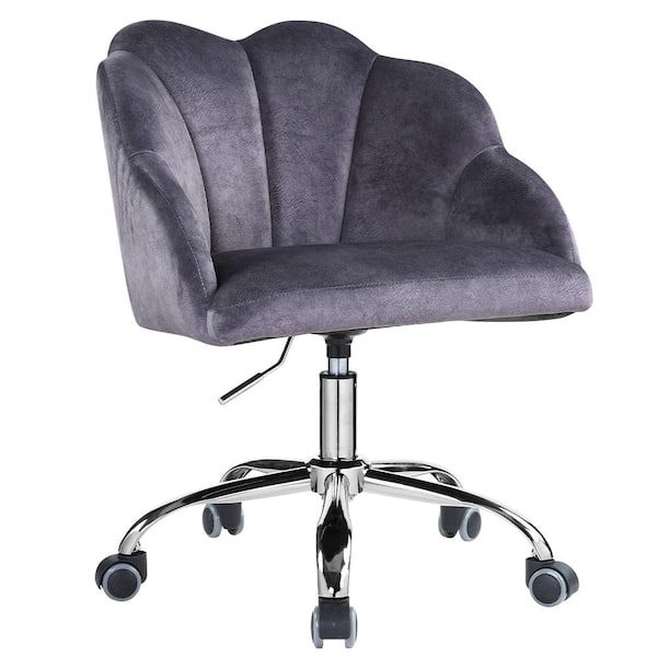 Austin Leather Upholstered Office Chair Silver Five-Star Base / Black