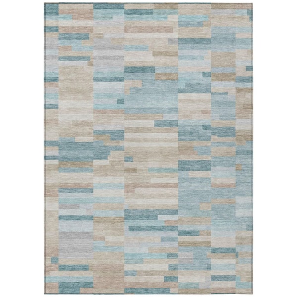 Chantille Machine Washable Indoor/Outdoor Abstract ACN3107 Linen 5 ft. x 7 ft. 6 in. Area Rug