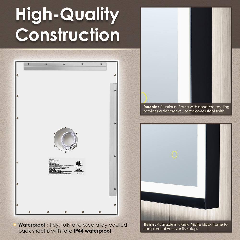 Apollo Gold Rectangular LED Vanity Mirror with Anti-Fog