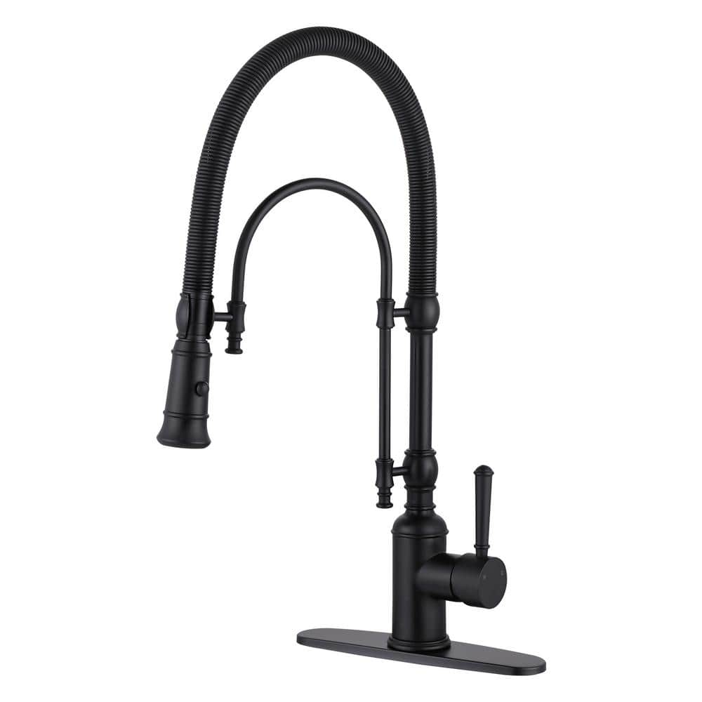 Reviews for WOWOW Single Handle Deck Mount Gooseneck Pull Down Sprayer ...