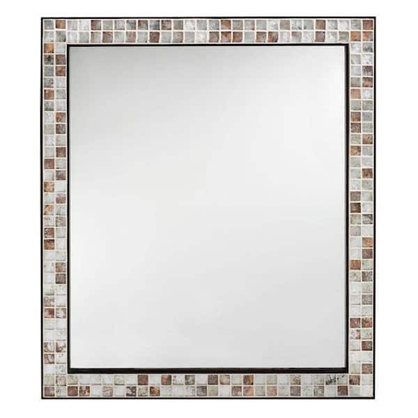 Unbranded Briscoe 23 in. W x 28 in. H Framed Rectangular Bathroom Vanity Mirror in Espresso