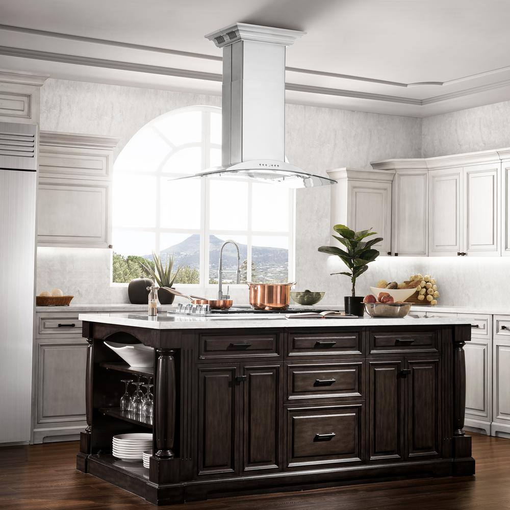 36" Stainless Steel Island Range Hood with Built-in Speakers