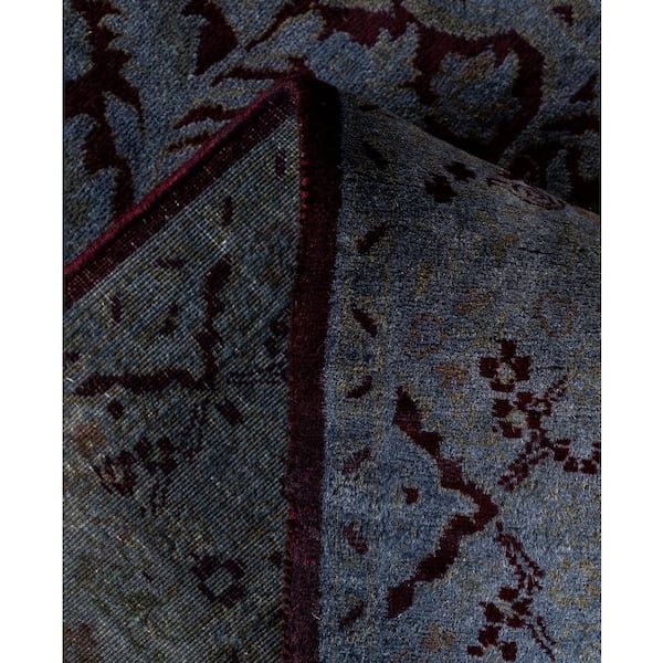 Overdyed Gray 2 ft. x 9 ft. Solid Wool Indoor Runner Rug