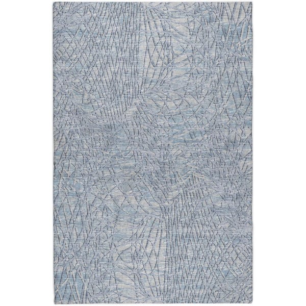 Dream Shag Premium Machine Washable Abstract ADS35 Blue 9 ft. x 12 ft. Area Rug