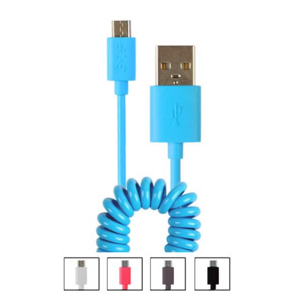 Tech and Go 3 ft. Coiled Cable for Micro-USB