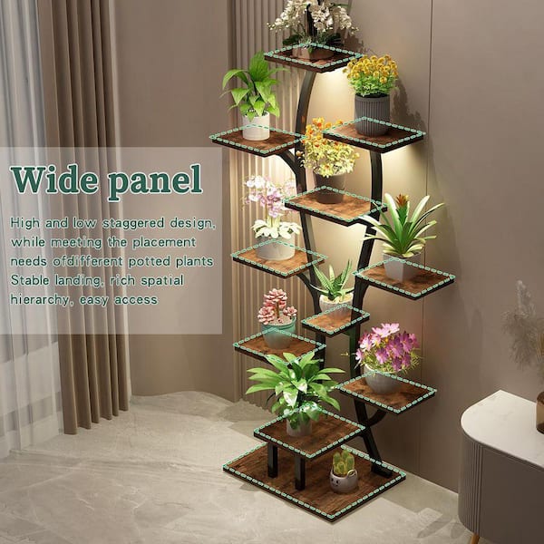 CSC DECOR INC 65 in. H Walnut Vase-Shaped MDF Indoor Plant Stand