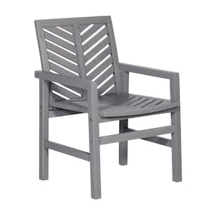Grey Wash Acacia Wood Outdoor Patio Lounge Chair (2-Pack)