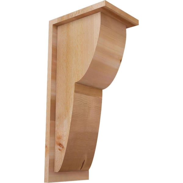 Ekena Millwork 8 in. x 10 in. x 22 in. Western Red Cedar Crestline Rough Sawn Corbel with Backplate