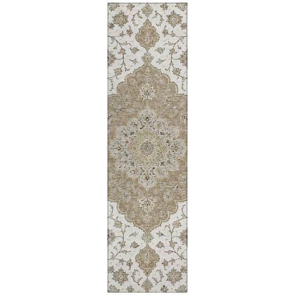 Chantille Machine Washable Indoor/Outdoor Abstract ACN3081 Ivory 2 ft. x 7 ft. Runner Rug