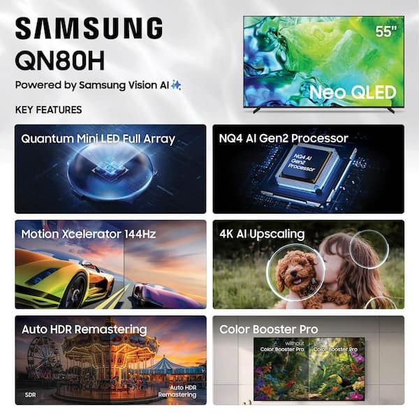 Samsung 55 in. Class QN80H Series Neo QLED Mini LED 4K UHD Vision