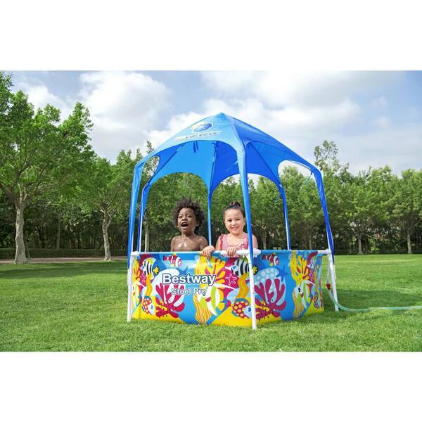 Bestway 6 ft. x 6 ft. Round 20 in. Kiddie Pool with Shaded