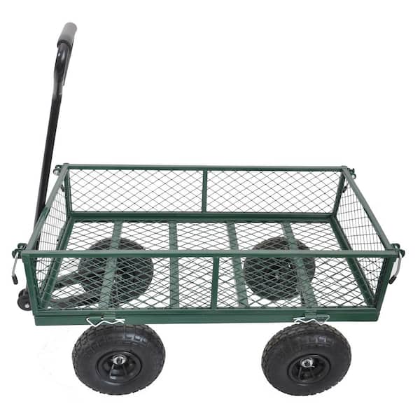 Afoxsos Wagon 3.5 cu. ft. Metal Garden Cart Trucks