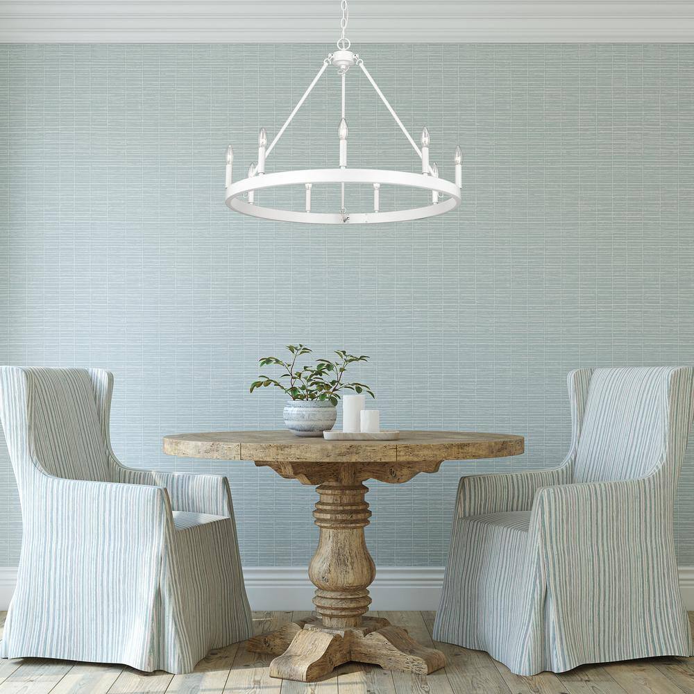 Matte White 32" 9-Light Contemporary Chandelier