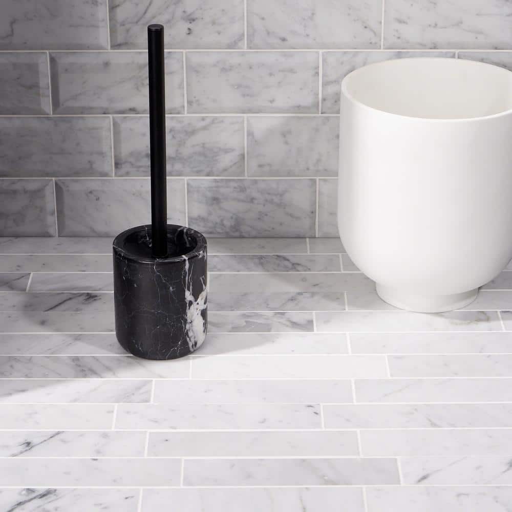 Carrara White 2x8 Honed Marble Subway Tile