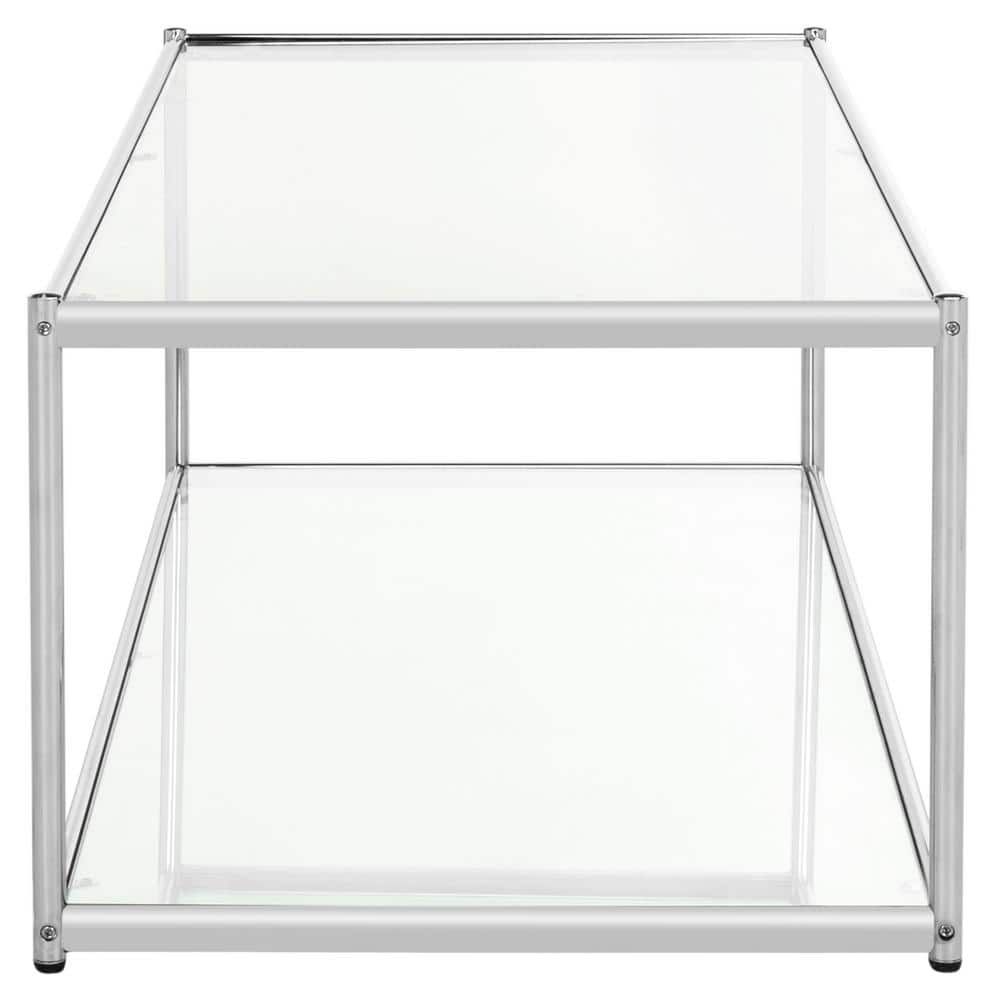 Bauhaus Chrome Glass Rectangular Coffee Table