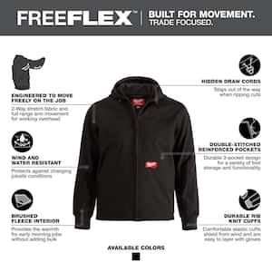 Men's Large Black FREEFLEX Softshell Hooded Jacket