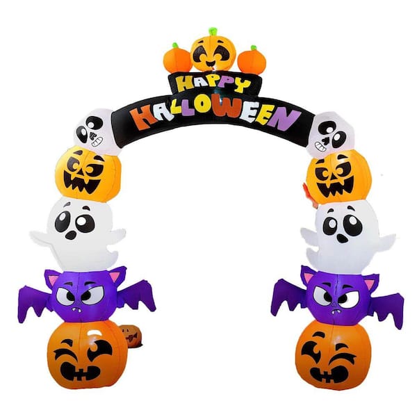Joyfy 8 Ft. LED Archway Pumpkin Halloween Inflatable