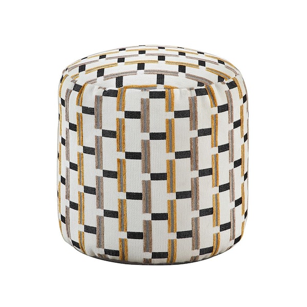 Lazzara Altair Multi Color Jacquard Fabric Cylindrical Pouf